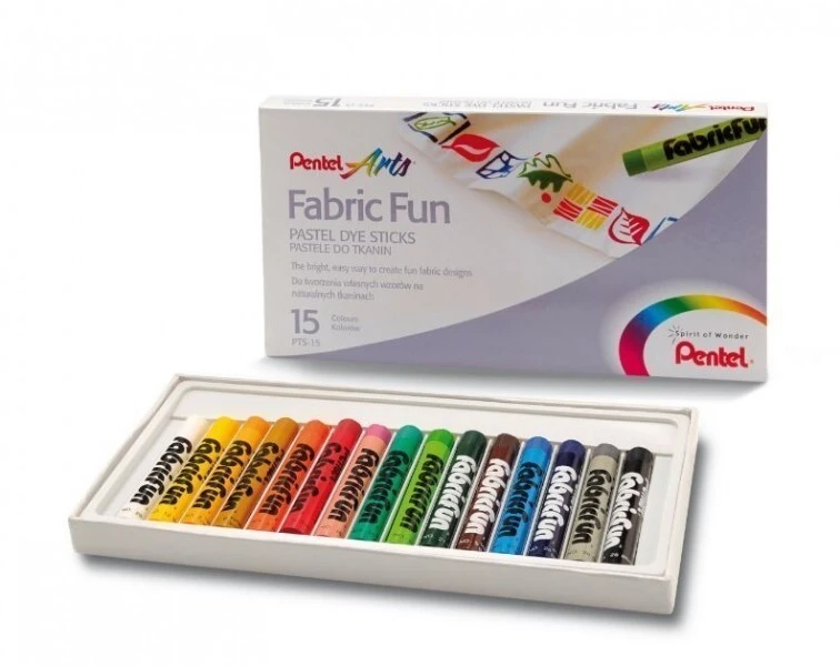 Pastele do tkanin PENTEL 15 kolorów