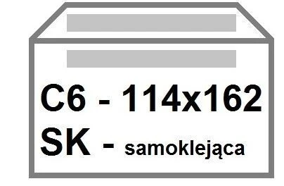 Koperta C6 biała samoklejąca SK 1000szt