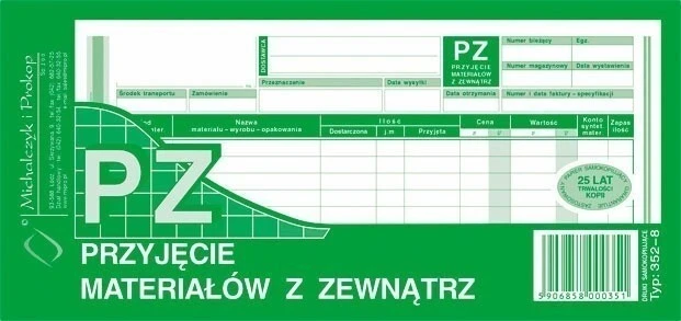 PZ Przyjęcie zewnętrzne MP 1/3A4 80k wielokopia
