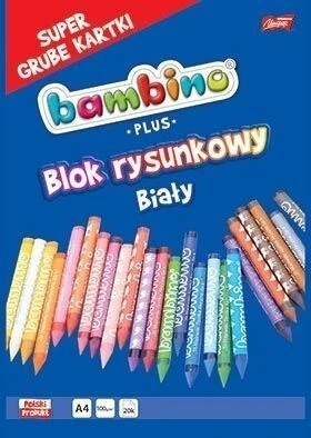 Blok rysunkowy A4 biały Bambino 20k 100g PLUS