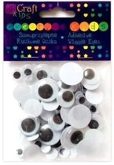 Ruchome oczka samoprzylepne 75szt MIX