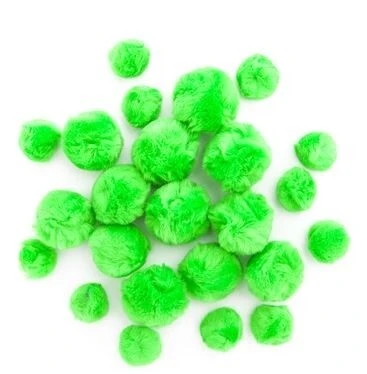 Pompony akrylowe MIX zielone 24szt