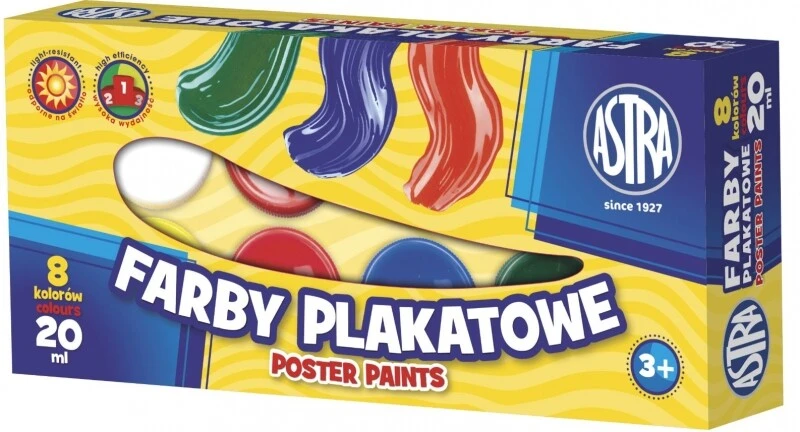 Farby plakatowe ASTRA 8 kol 20ml
