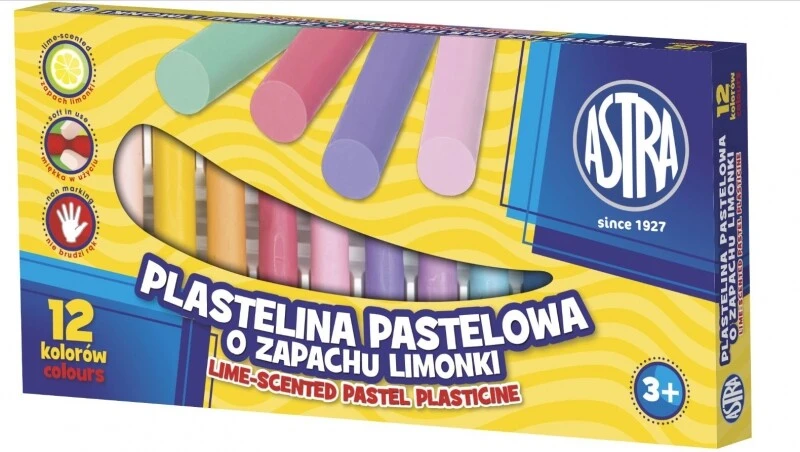 Plastelina Astra o zapachu limonki 12 kolorów