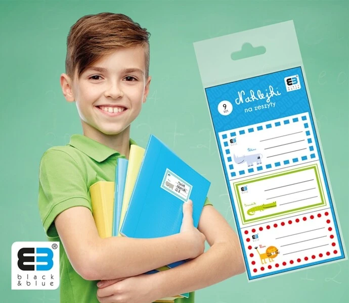 Naklejki na zeszyty 9 sztuk B&B Pastel Interdruk