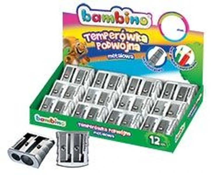Temperówka podwójna metalowa BAMBINO