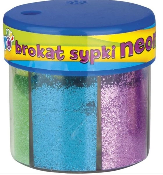 Brokat sypki Astra 50gx6 kolorów neonowych z dozownikiem