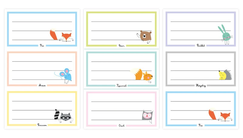 Naklejki na zeszyty 9 sztuk B&B Pastel Interdruk