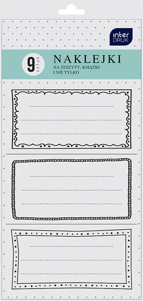 Naklejki na zeszyty 9 sztuk Ramka Interdruk