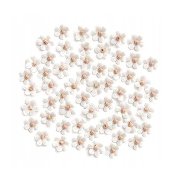 Kwiaty papierowe 60 sztuk białe