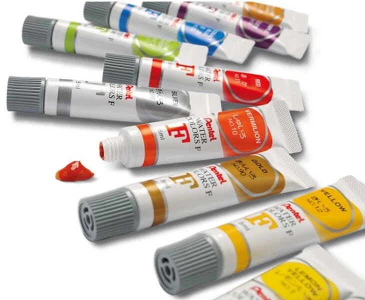 Farby akwarelowe Pentel w tubach 18 kolorów 5 ml
