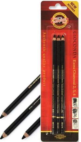 Węgiel w drewnie 3 szt Gioconda czarny Koh I Noor