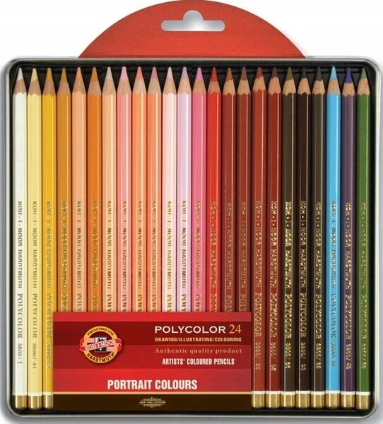 Kredki Polycolor 24 kol. Koh I Noor Portret metal