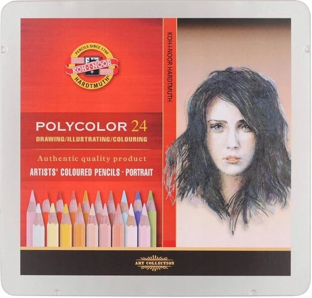 Kredki Polycolor 24 kol. Koh I Noor Portret metal