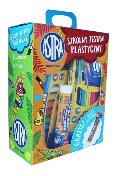 Zestaw szkolny plastyczny ASTRA + GRATIS Klej