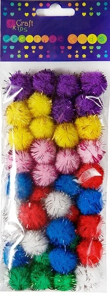 Pompony poliestrowe mix metalizowane 40 szt