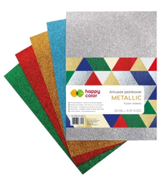 Arkusze piankowe A4/5K Mix Metallic HAPPY COLOR