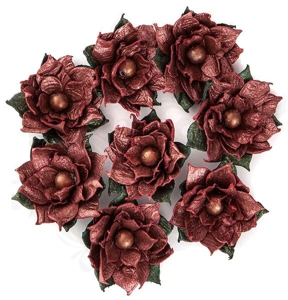 Poinsecje papierowe 8 szt. Metallic Red