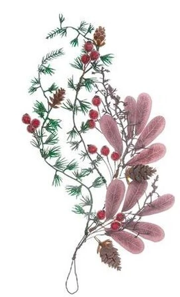 Szroniona gałązka jałowca z czerwonymi jagodami 40cm
