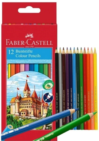 Kredki FABER-CASTELL ołówkowe 12 kolorów Zamek
