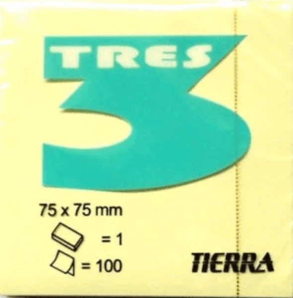 Karteczki samoprzylepne 75x75 100 sztuk żółte