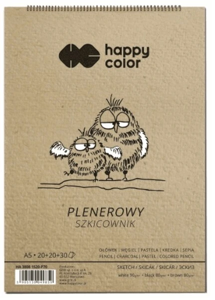 Szkicownik na spirali plenerowy A5/ 3 kolory