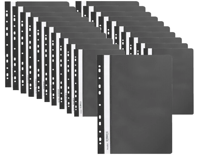 Skoroszyt miękki zawieszany PP czarny BIURFOL 20 szt