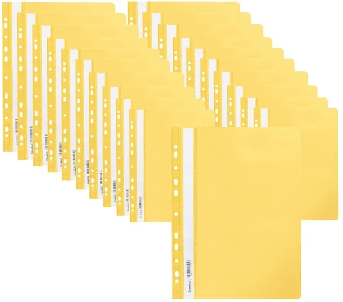 Skoroszyt miękki zawieszany PP żółty BIURFOL 20 szt