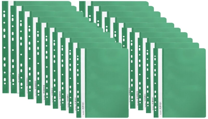 Skoroszyt miękki zawieszany PP zielony BIURFOL 20 szt