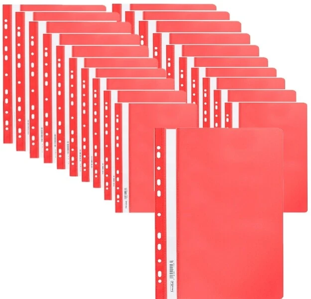 Skoroszyt miękki zawieszany PP czerwony BIURFOL 20 szt