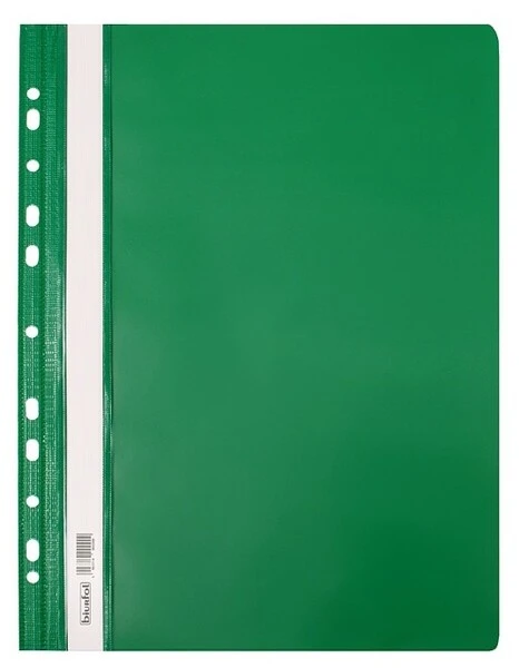 Skoroszyt PP A4 PCV twardy wpinany BIURFOL zielony 20 szt