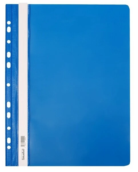 Skoroszyt PP A4 PCV twardy wpinany BIURFOL niebieski 20 szt
