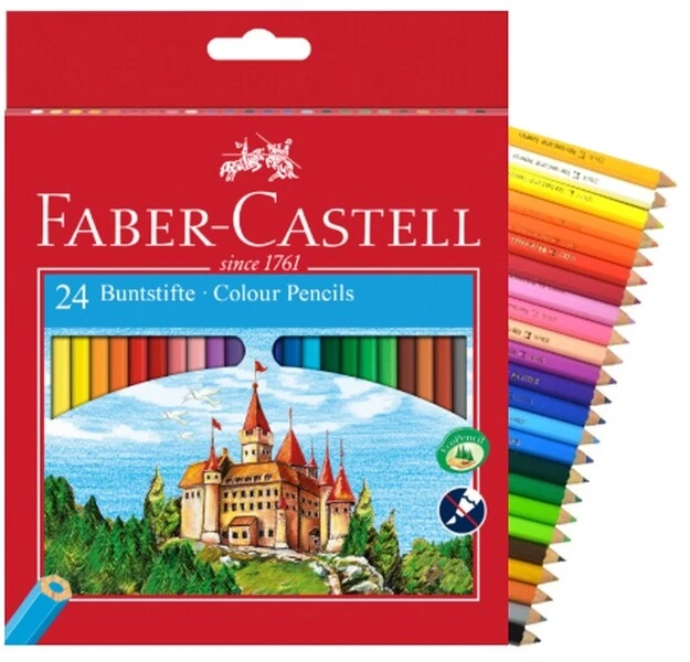 Kredki FABER-CASTELL ołówkowe 24 kolory Niełamiące się