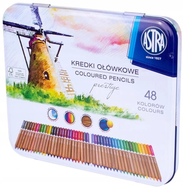 Kredki ołówkowe cedrowe Astra Prestige 48 kolorów