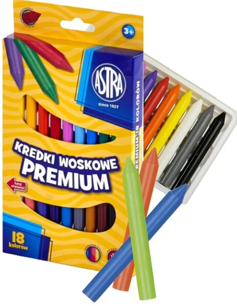 Kredki woskowe Astra 18 kolorów