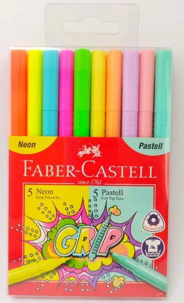Flamastry Faber-Castell Neon + Pastel 10 kol.