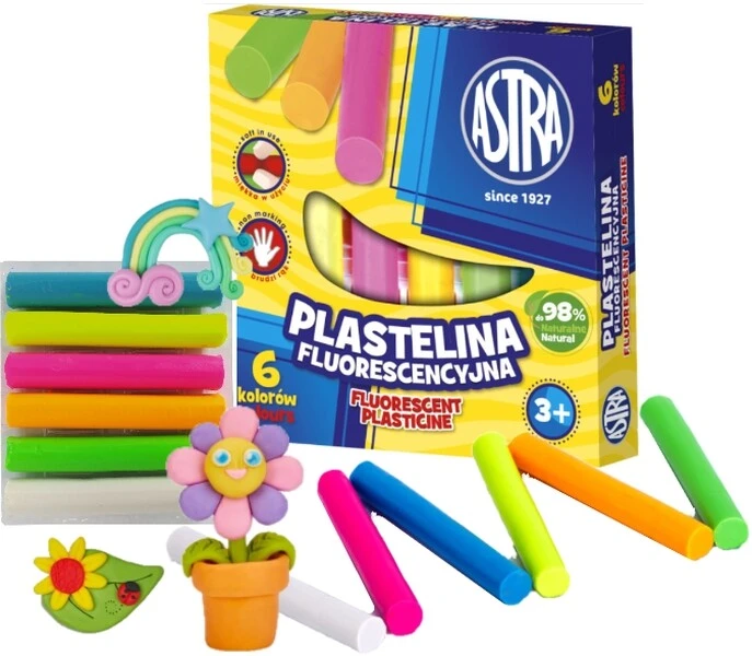 Plastelina Astra Fluorescencyjna 6 kolorów