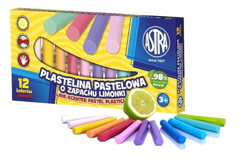 Plastelina Astra o zapachu limonki 12 kolorów