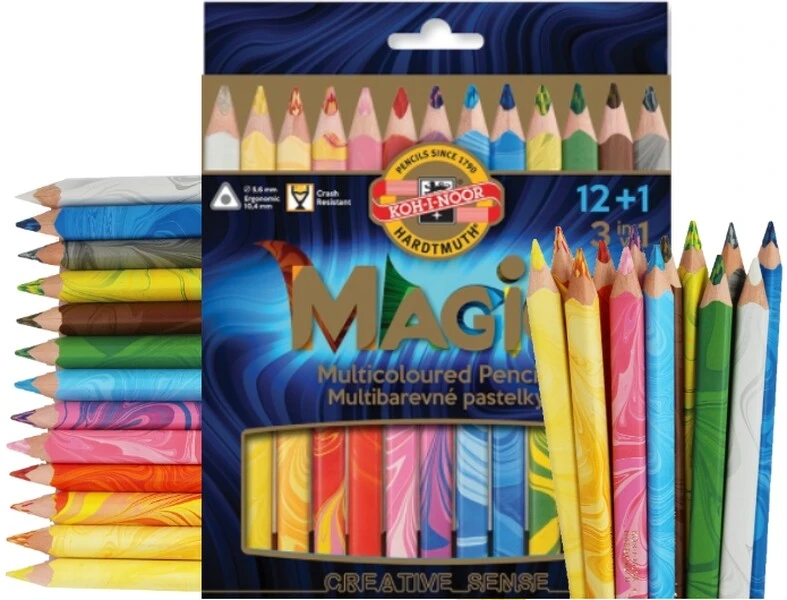 Kredki Magic Trio 12+1 Koh I Noor tęczowe