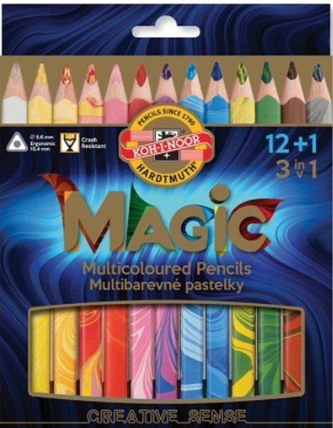 Kredki Magic Trio 12+1 Koh I Noor tęczowe