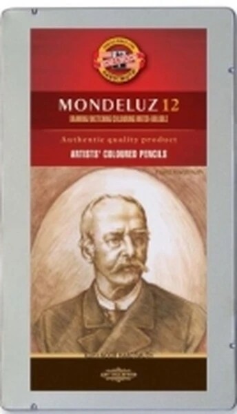 Kredki akwarelowe Koh-I-Noor Mondeluz 12 kol brązy w metalowym opakowaniu