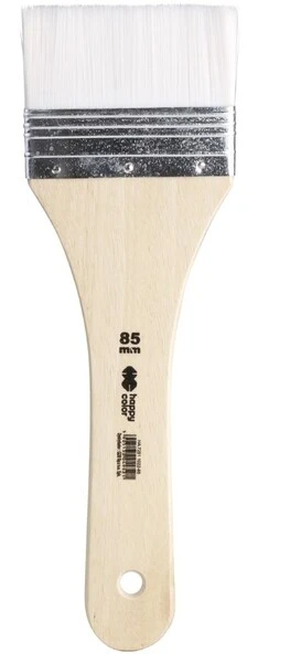 Pędzel hobby biały nylon płaski 85mm Happy Color