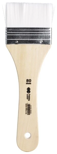 Pędzel hobby Biały nylon płaski 80 mm Happy Color