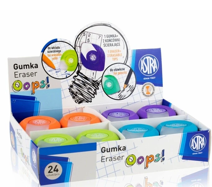Gumka Oops do długopisów ścieralnych i ołówków