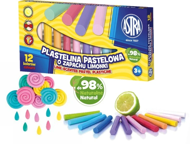 Plastelina Astra o zapachu limonki 12 kolorów