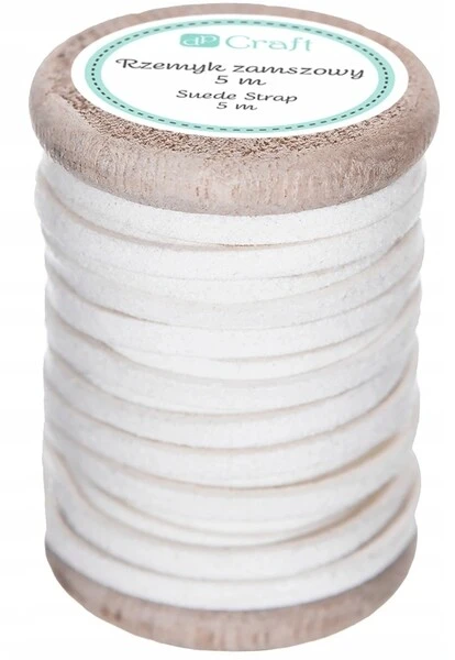 Rzemyk skórzany 5m Biały DPRZ-002