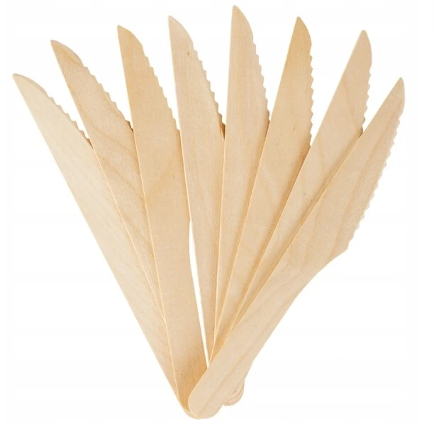 Nóż drewniany jednorazowy Eco 165 mm 100 szt