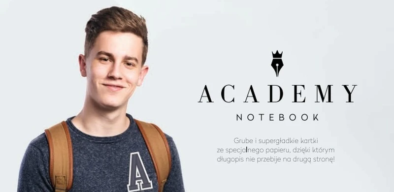 Brulion A5 96k kratka 90g Academy Pastel Interdruk