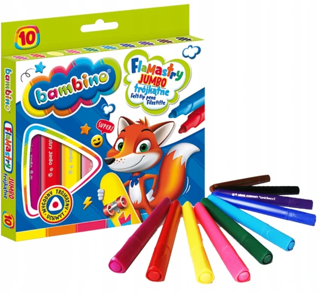 Flamastry Bambino Jumbo 10kol trójkątne