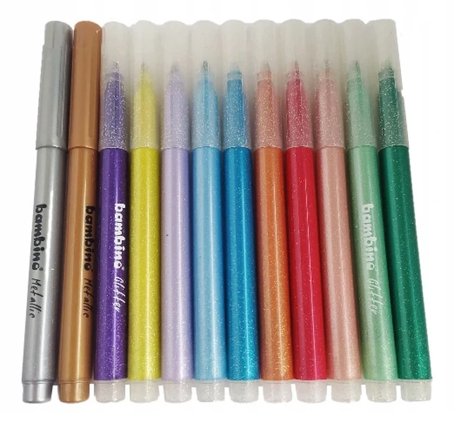 Flamastry brokatowe BAMBINO 12 kol